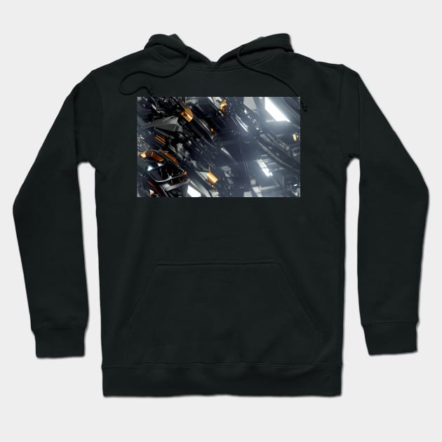 Seamless Futuristic Mech II Hoodie by newdreamsss